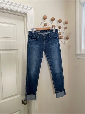 Adriano Goldschmied AG - The Stevie Cuff Ankle Cropped Denim Jeans - Blue - 27